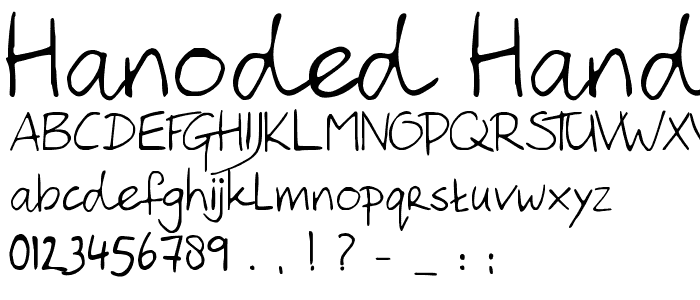 Hanoded Hand font